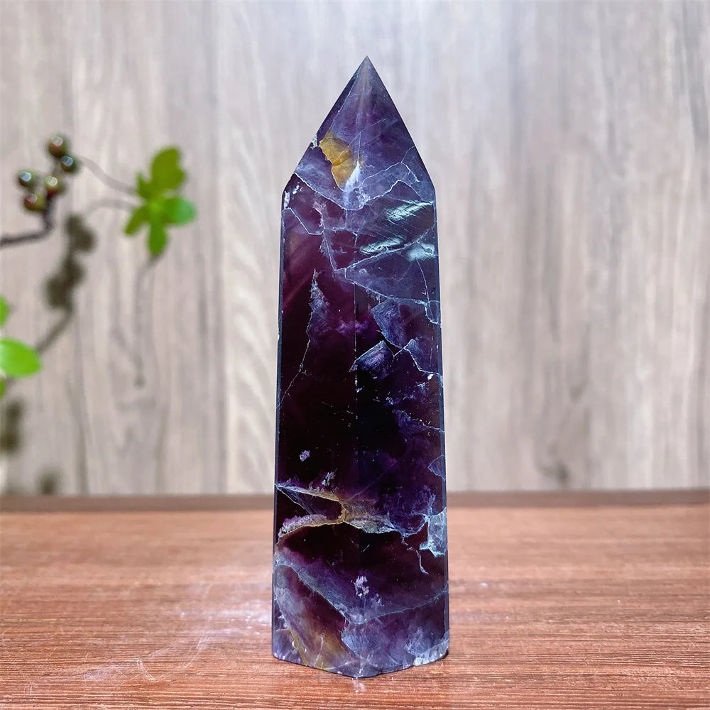 Unique Large Natural Colourful Fluorite Tower Crystal Wand Reiki Healing Mineral Stones Crafts Home Decor Christmas Gifts