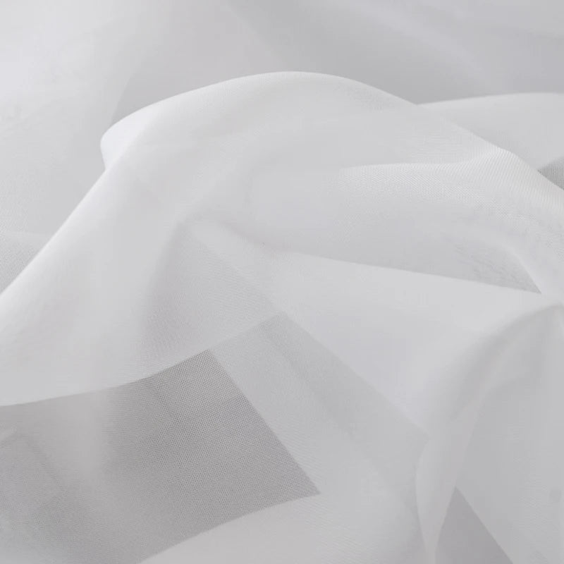 Solid White Sheer Curtains for Living Room Windows Transparent Tulle Curtain for Door Gauze Treatment Cortina Wedding Home Decor