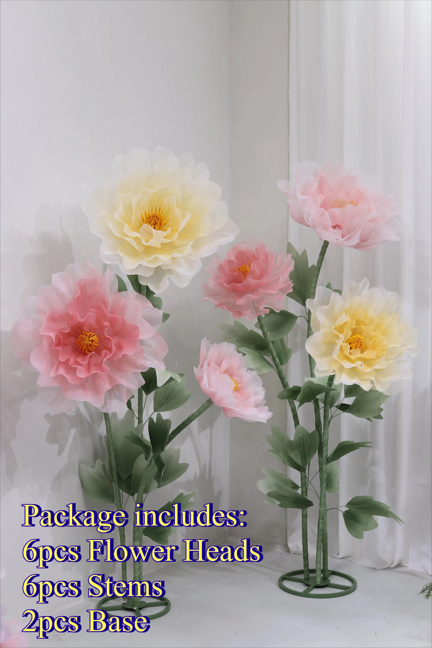 Waterproof Giant Silk Decorative Poppy Big Artificial Flowers Wedding Road Lead Flower Backdrop Decoration With Stand Home Decor
