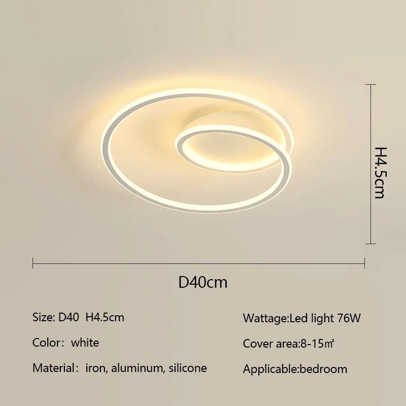 Modern Minimalism Round Bedroom Ceiling Light Creative Aluminum Dimmable Study Room Led Lamp Lighting Home Decor Luster Fixtures