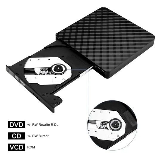 1 Piece USB3.0 External DVD CD Writer Optical Drive Reader Player For Laptop Desktop