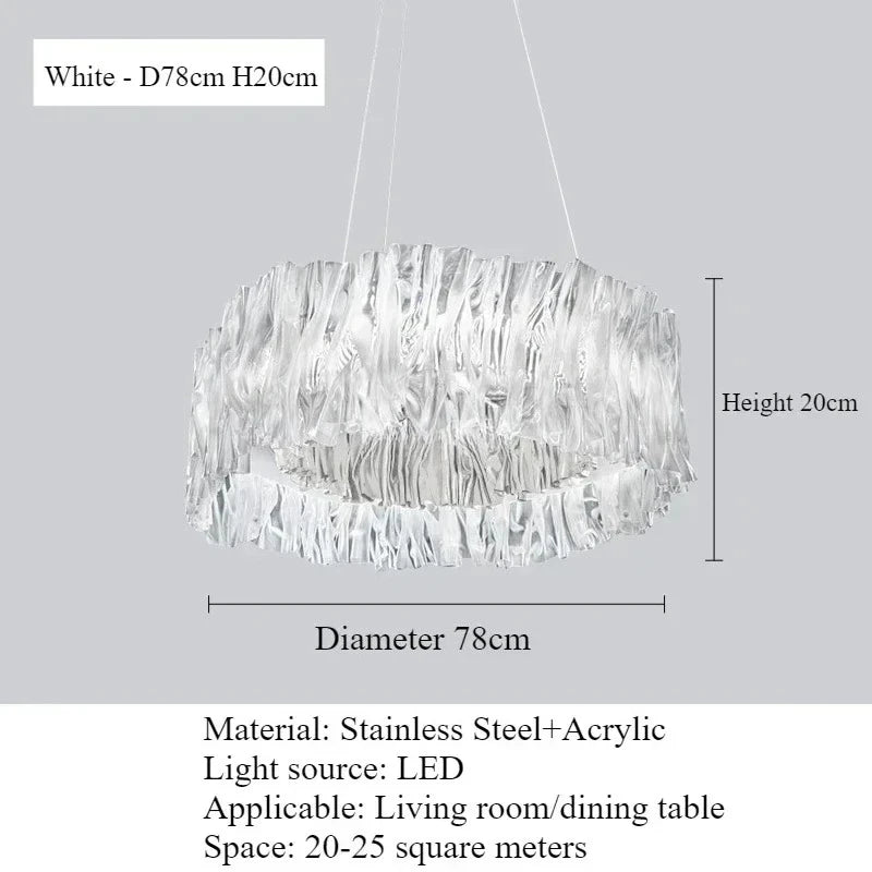 Italy Restaurant High-end Accordion LED Pendant Lights Personality Art for Living Room Chandelier Bedroom Home Decor Lamp Design