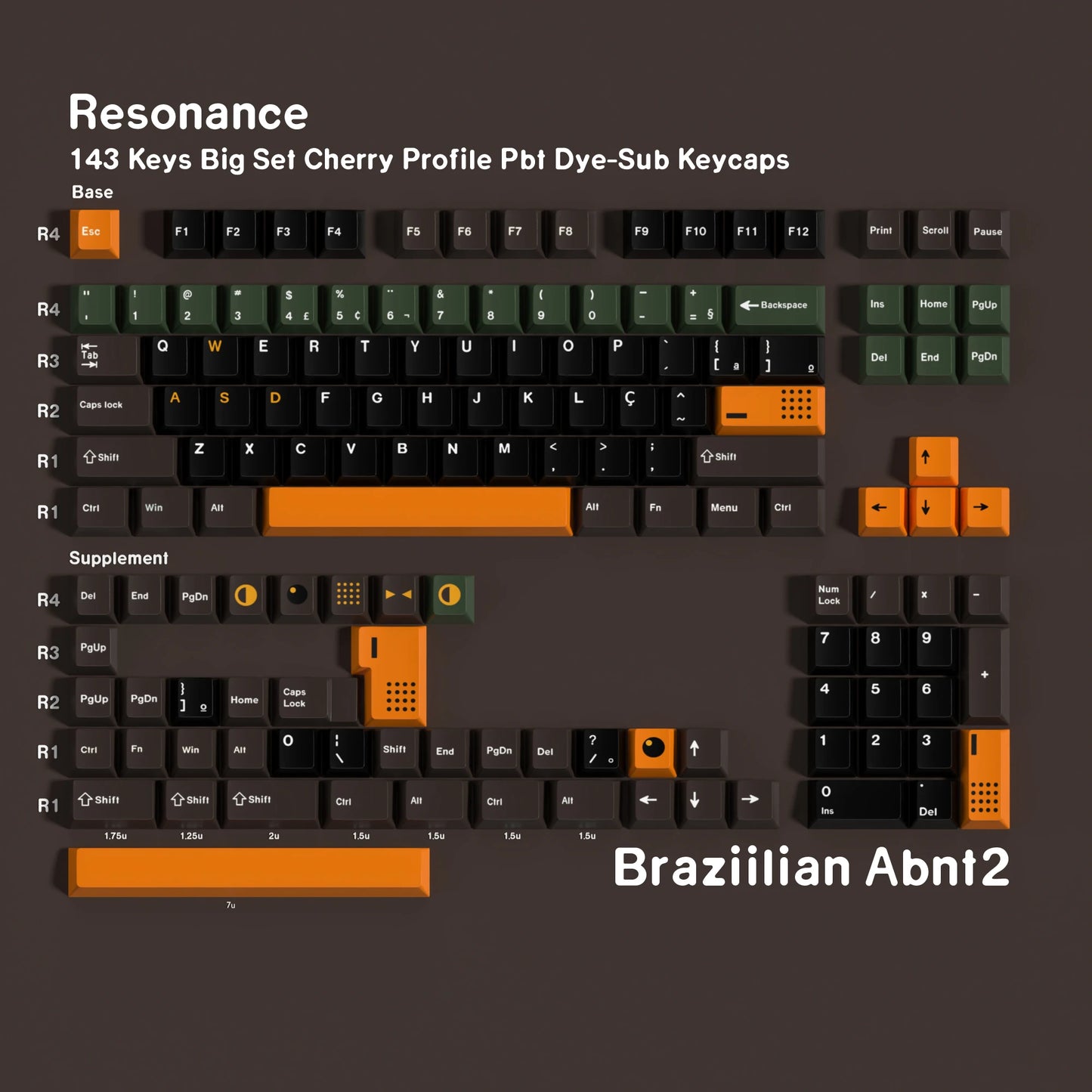 GMK Resonance Dye Sub 143-Key Mechanical Keyboard Keycaps Multilingual Set - German Korean Spanish Arabic French Russian ABNT-2