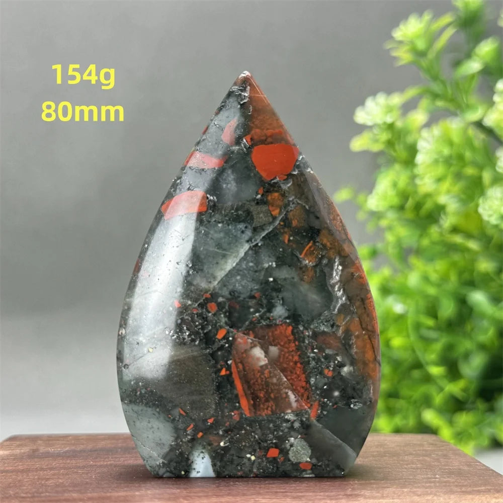 Natural Beautiful Blood Stone Free Form Torch Reiki Healing Energy Spiritual Meditation Witchcraft Exorcism Home Decor