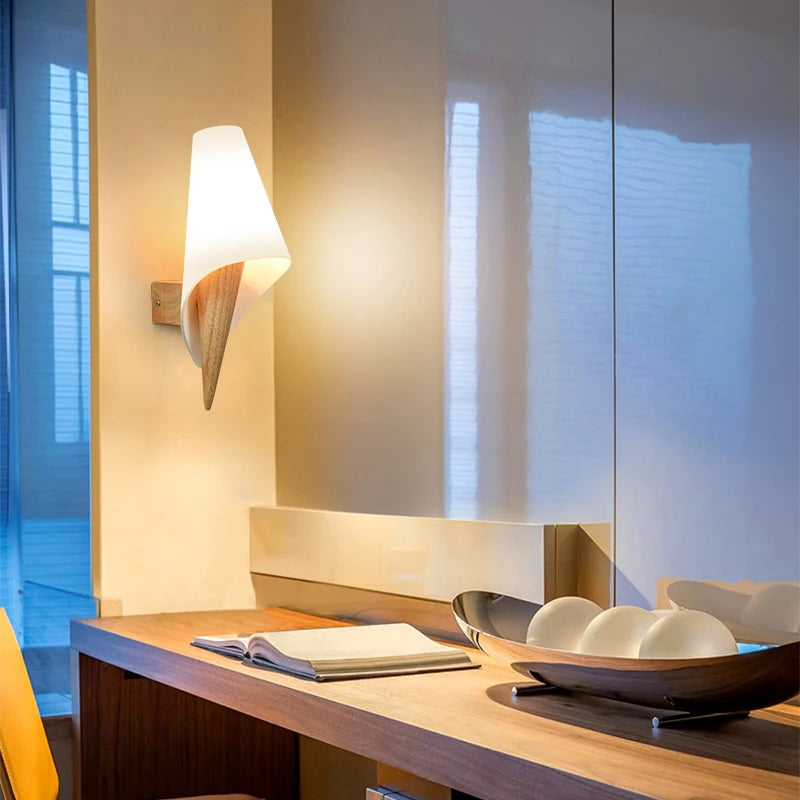 Modern LED Wall Lamps Wooden Lights Bedroom Bedside Stairs Corridor Interior Mounted Lighting Sconce Home Decor Light Fixtures