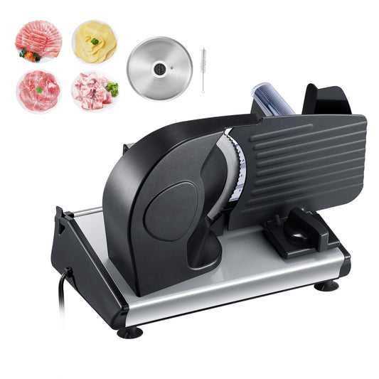 SucceBuy Meat Slicer Electric Deli Food Slicer Meat Cutter with two Premium SUS420 Blades for Meat Cheese Home Use