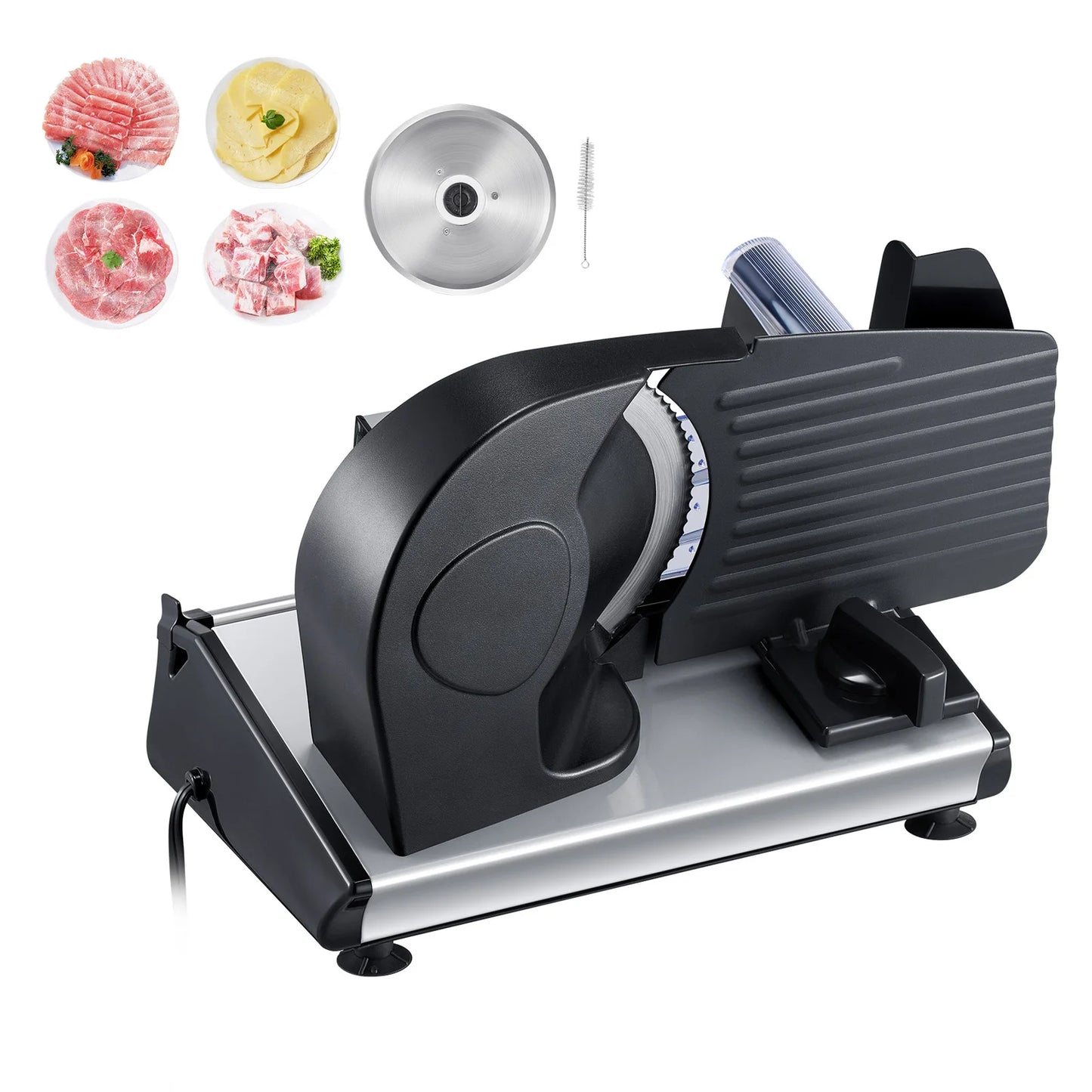 SucceBuy Meat Slicer Electric Deli Food Slicer Meat Cutter with two Premium SUS420 Blades for Meat Cheese Home Use