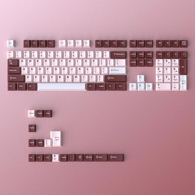 120 Keys Minimalist Style White Double Shot PBT Keycaps Cherry Profile Key cap for Cherry MX Switches Mechanical Gaming Keyboard