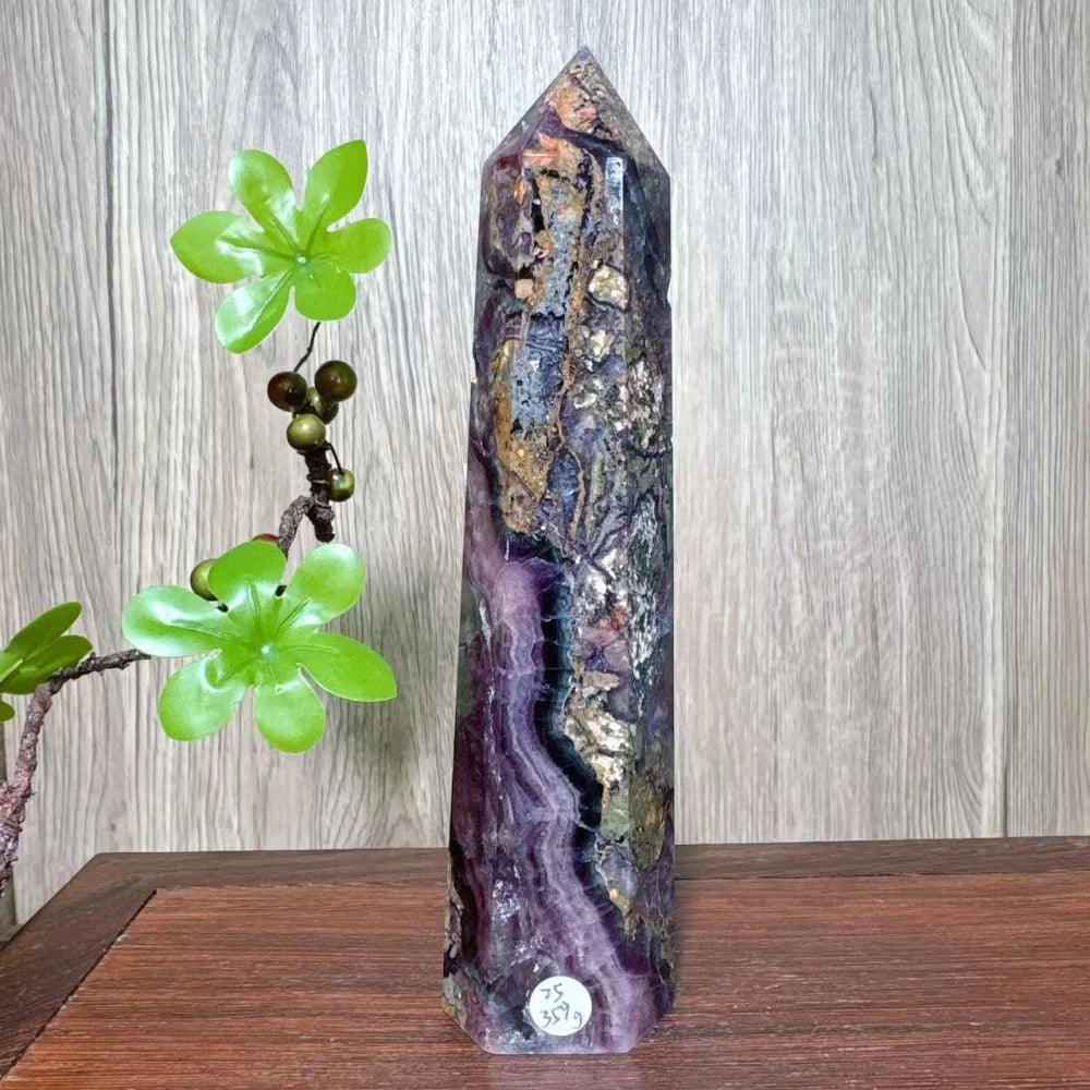 Unique Large Natural Colourful Fluorite Tower Crystal Wand Reiki Healing Mineral Stones Crafts Home Decor Christmas Gifts