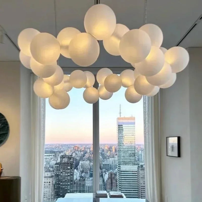 Acrylic Ball Pendant Lamps Nordic for Living Dining Room Table Kitchen Chandelier Dimmable Home Decor Lighting Luminaires