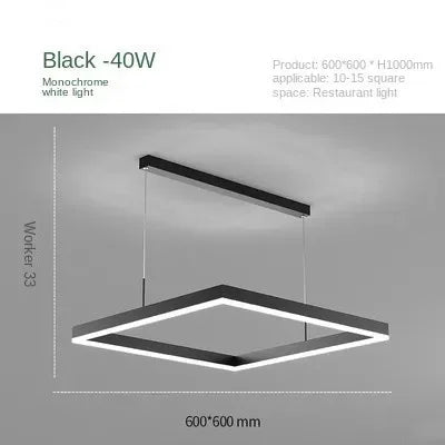 Modern Led Square chandelier Bedroom Table Dining Living Room Kitchen Island Dimmable Pendant lamp Home Decor Lusters Fixture