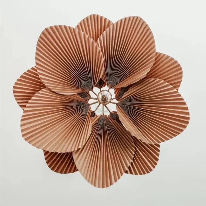 WinfordoFlower Leaf Shape Hanging Chandelier Light Paper Pendant Lamp for Restaurant Kitchen BedroomDining Room Home Decor