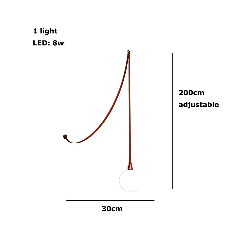 Modern Trendy Black Red Long Belt LED Chandelier Home Decor Lumunaire Indoor Lighting Lamp For Dinning Room Bar Bedroom
