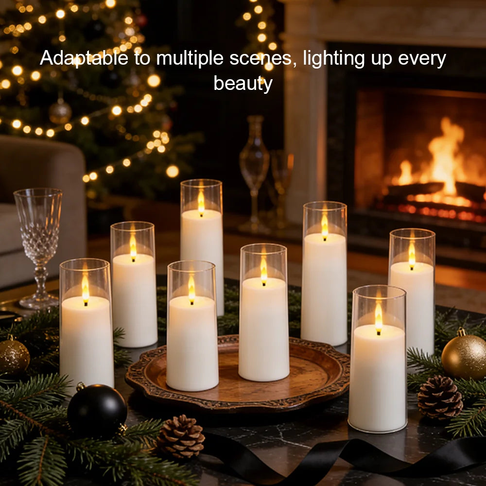 Classic Style White LED Candle Lights with Remote Control Flameless Flickering Wedding Birthday Party Home Decor Candle Set of 5