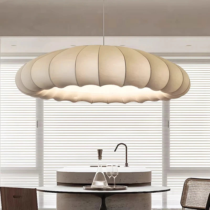 Japanese Wabi Sabi Fabric E27 Pendant Light Living Dining Room Minimalism Chandelier Designer Home Decor Bedroom Hanging Lamp