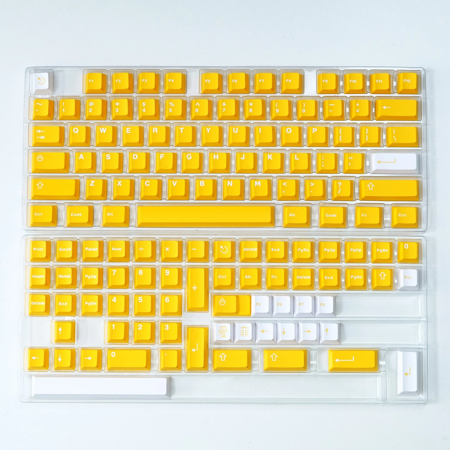 120 Keys Minimalist Style White Double Shot PBT Keycaps Cherry Profile Key cap for Cherry MX Switches Mechanical Gaming Keyboard