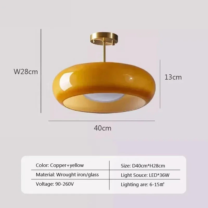 France Style Retro Antique Orange Glass Chandelier Bauhaus Medieval Ceiling Light Dining Room Bedroom Home Decor Light