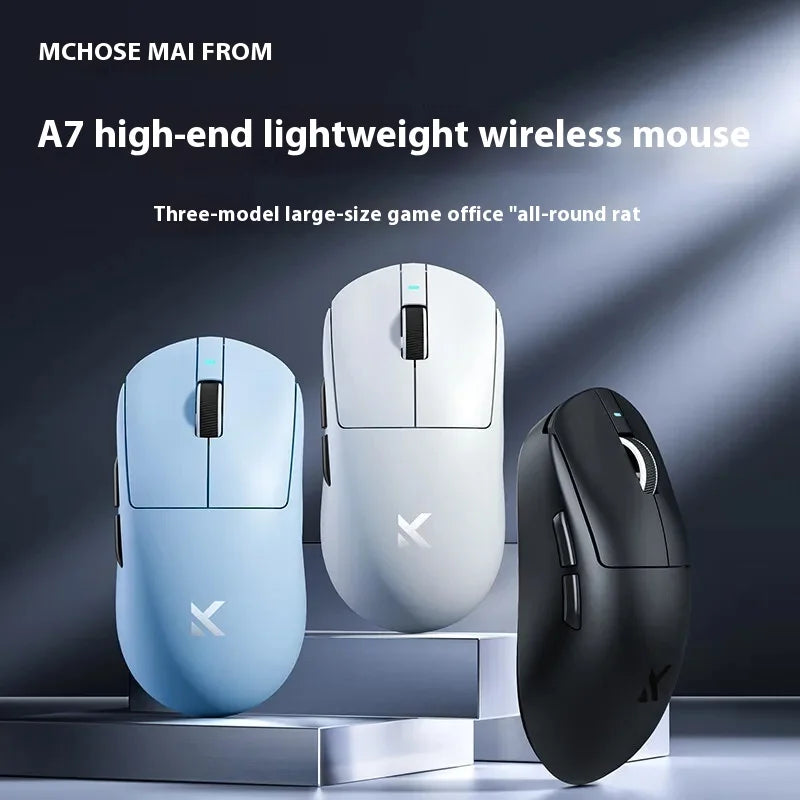MCHOSE A7 Ultra Gaming Mouse PAW3950 8000Hz Polling Rate Optical Switch BT 2.4G Wireless ≥20000FPS 750IPS 42000DPI 500mAh 59g