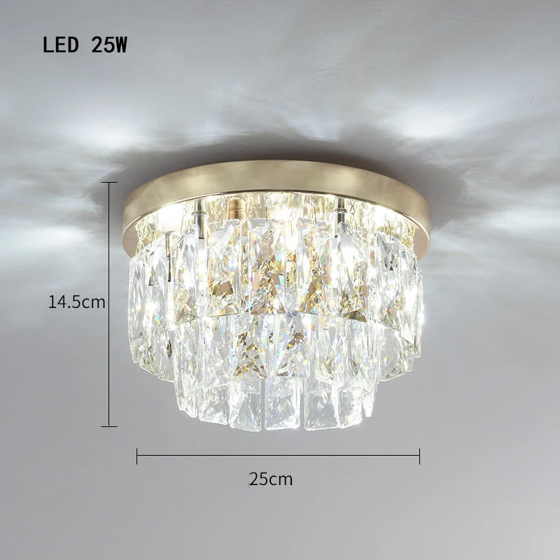 Crystal Ceiling Chandelier Modern Designer Home Decor Round Hanging Lamps for Living Room Golden / Chrome Stainless Steel Lustre
