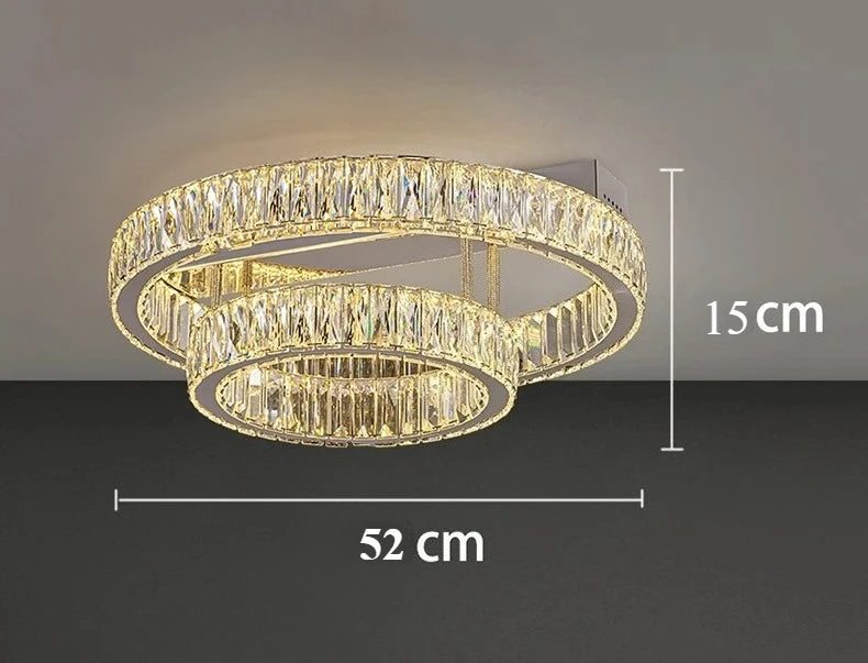 Restaurant Luxury Crystal LED Ceiling Hanging Lamp High-end Living Room Villa Lobby Pendant Light Home Decor Lamp Factory Outlet