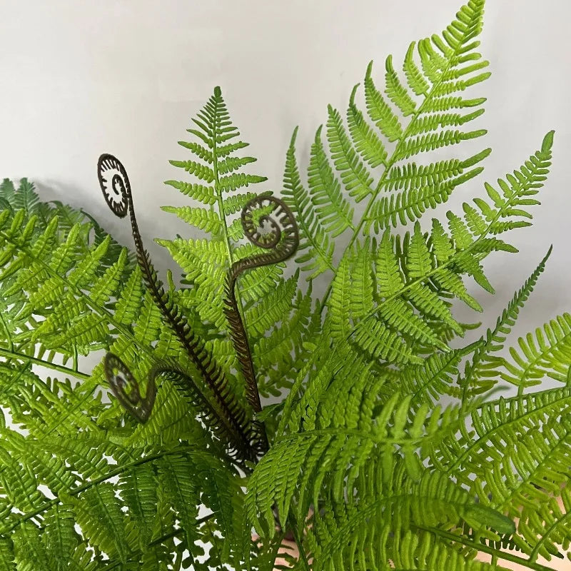 18 Heads Artificial Green Fern Plants for Living Room - Faux Large Fern Grass for DIY Crafts, Garland, Wreath & Home Decor