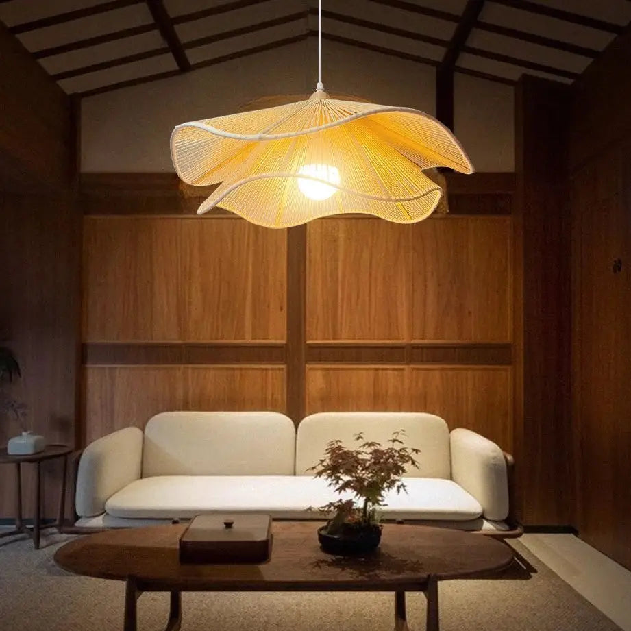 Retro Hemp Rope Wabi-sabi Chandelier Elegant Hanging Lamps Lustre for Tea Living Dining Room Restaurant Home Decor Pendant Light
