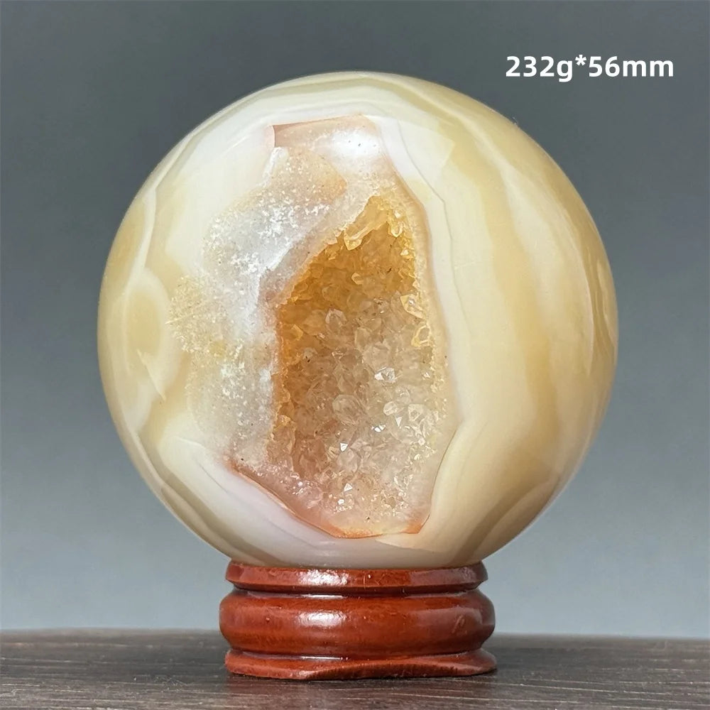 Natural Quartz Crystal Agate Open Mouth Smile Ball Treatment Reiki Witchcraft Meditation Spiritual Energy Home Decor