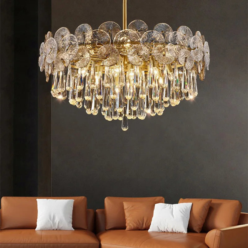 Living Room Luxury Crystal Chandelier Home Decor Items Lustre Modern Ceiling Chandeliers Lights Led Ceiling Light Chandelier