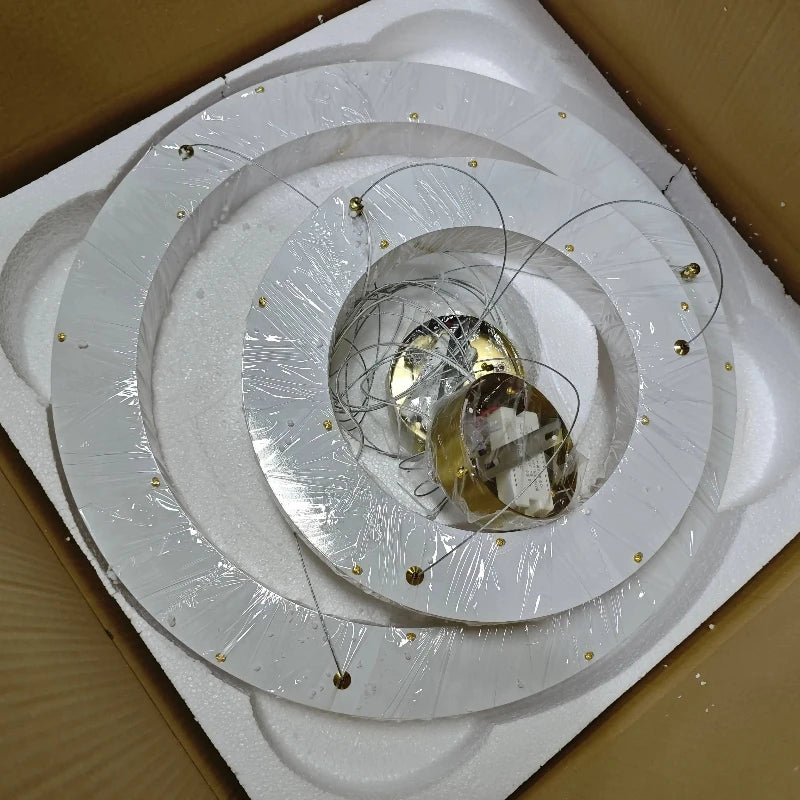Imitation Marble Pendant Light Circular Resin Pendant Lamp for Living Room Bedroom Hanging Indoor Lighting Fixture Home Decor
