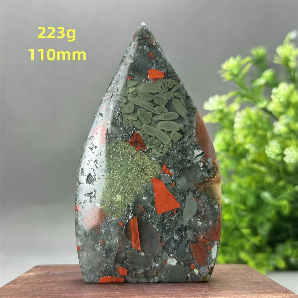 Natural Beautiful Blood Stone Free Form Torch Reiki Healing Energy Spiritual Meditation Witchcraft Exorcism Home Decor