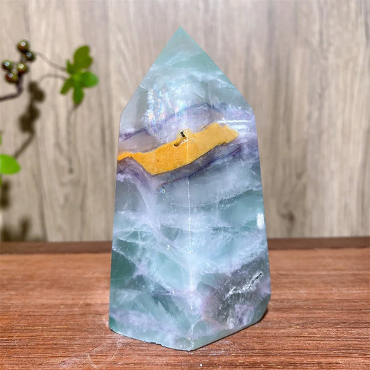 Unique Large Natural Colourful Fluorite Tower Crystal Wand Reiki Healing Mineral Stones Crafts Home Decor Christmas Gifts