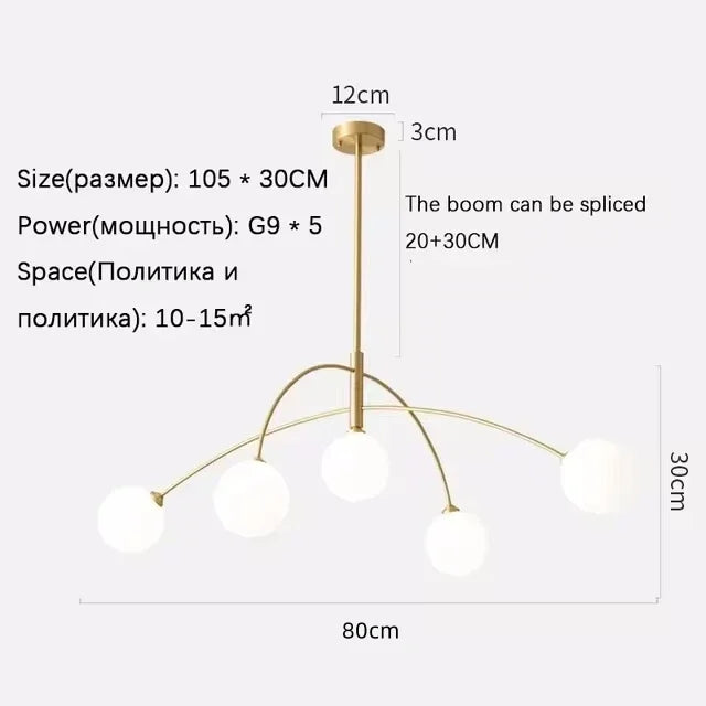Modern Minimalist LED Ceiling Suspension Lamp Cream Ball Chandelier Home Decor for Lounge Lobby Bar Bedroom Dinning Indoor Light