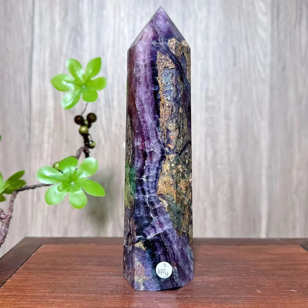 Unique Large Natural Colourful Fluorite Tower Crystal Wand Reiki Healing Mineral Stones Crafts Home Decor Christmas Gifts