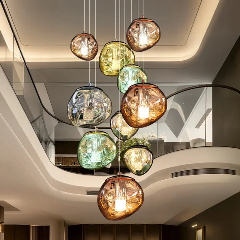 Modern home decor led lights pendant light lamps forstaircase Chandeliers for living room hanging light indoor lighting