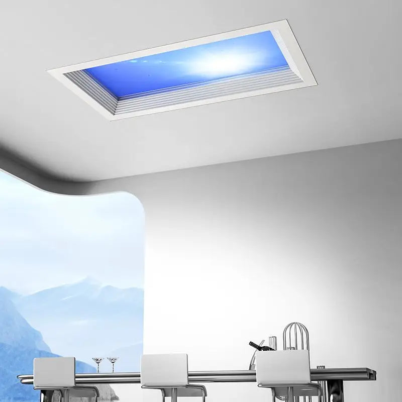 Modern Minimalist Recessed LED Sky Ceiling Light Sky Blue Simulation Sunlike Daylight Lamp for Kitchen Bathroom Home Decor