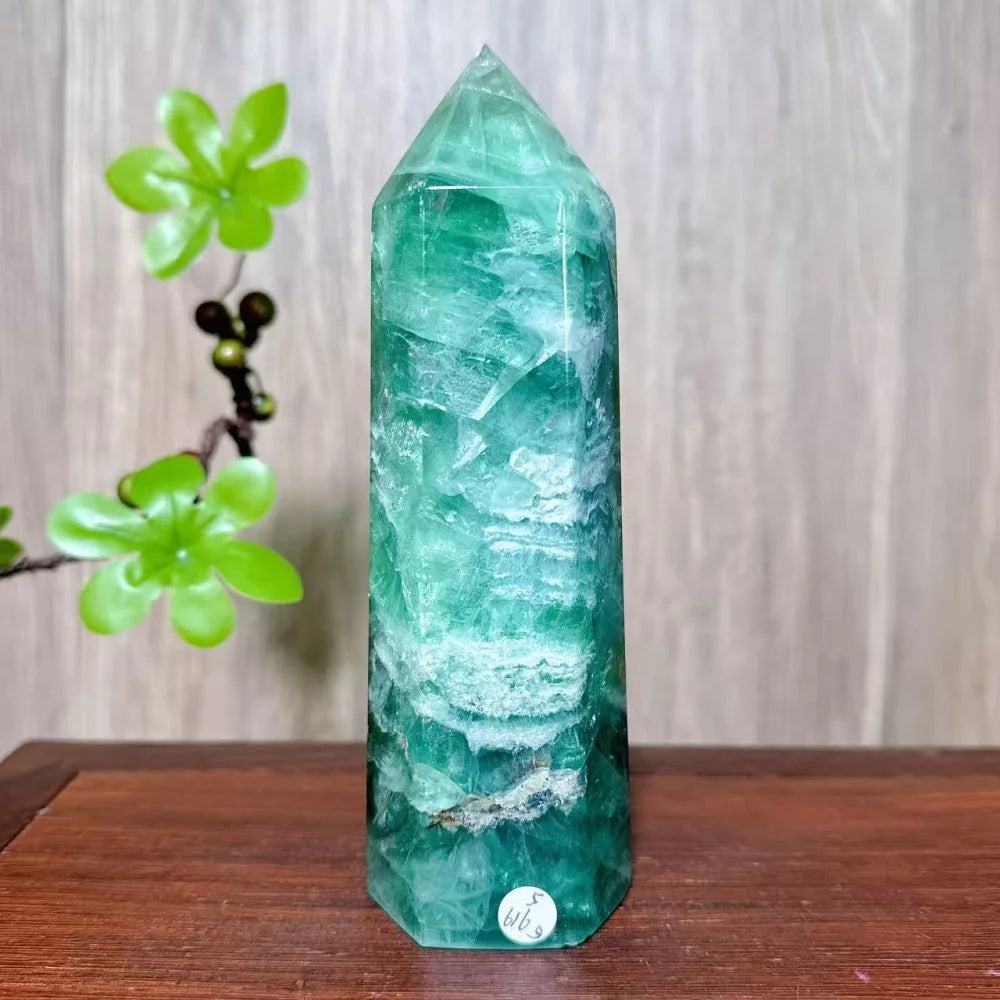 Unique Large Natural Colourful Fluorite Tower Crystal Wand Reiki Healing Mineral Stones Crafts Home Decor Christmas Gifts