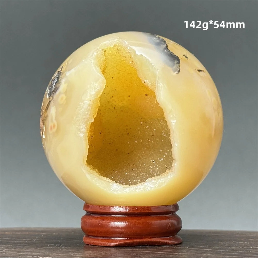 Natural Quartz Crystal Agate Open Mouth Smile Ball Treatment Reiki Witchcraft Meditation Spiritual Energy Home Decor