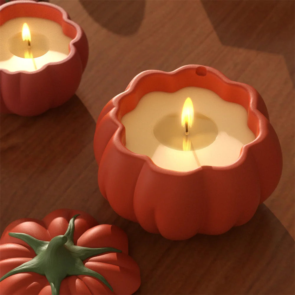 Freshly Picked Tomato Candle Jar Silicone Mould Handmade Candle Vessel Moulds for Concrete Gypsum Jesmonite Home Decor