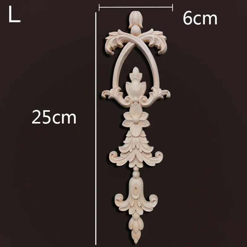 Wooden Furniture Appliques Luxury Living Room Decoration Home Decor Antique Onlays Mouldings Unique Natural Floral Wood Carved