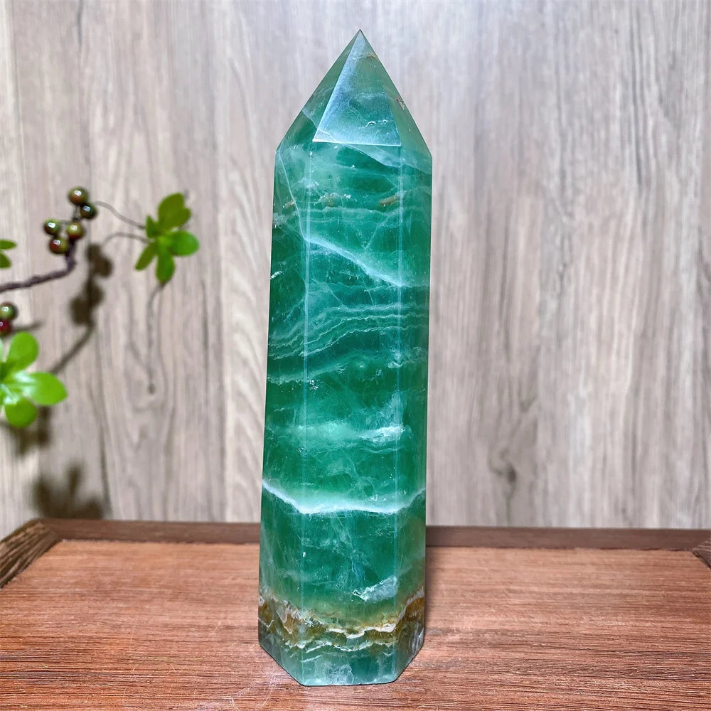 Unique Large Natural Colourful Fluorite Tower Crystal Wand Reiki Healing Mineral Stones Crafts Home Decor Christmas Gifts