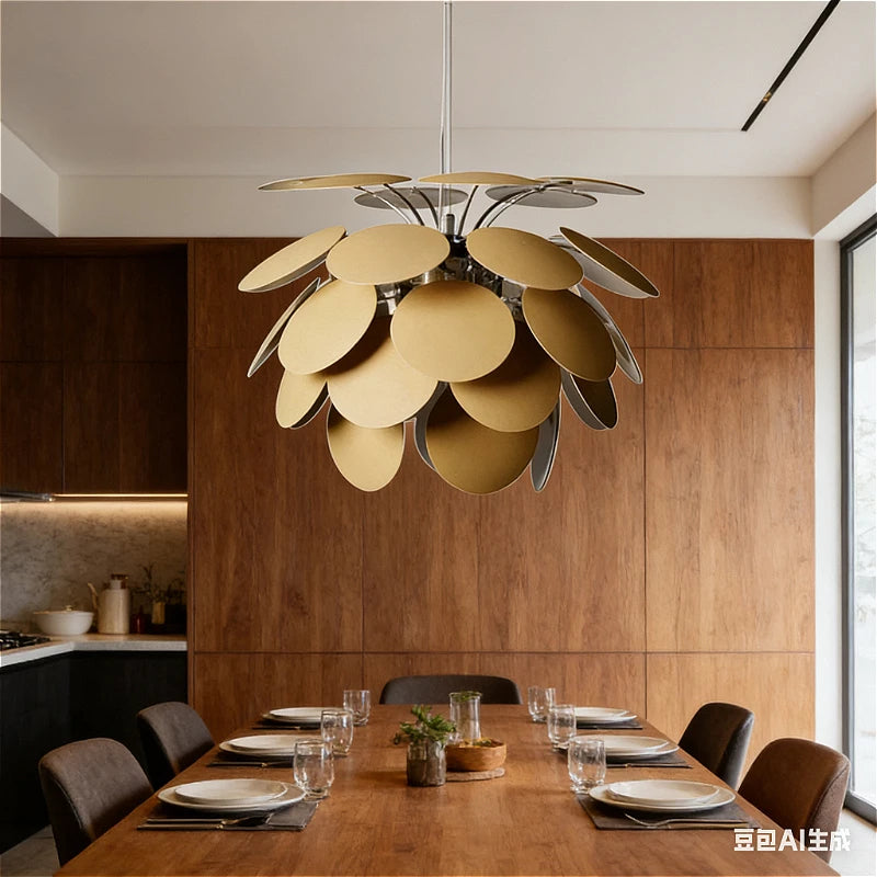 LED Ceiling Chandelier Lamp Spanish Design Metal Restaurant Design Pine Cone Hanging Pendant Light Home Decor Item Rooms Bedroom