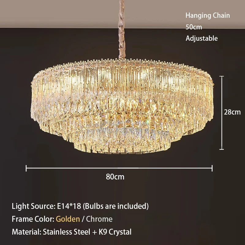 Crystal Rectangle Big Ceiling Lights LED Ceiling Chandelier Living Room Led Lamparas Para Techo Lighting for Lustre Home Decor