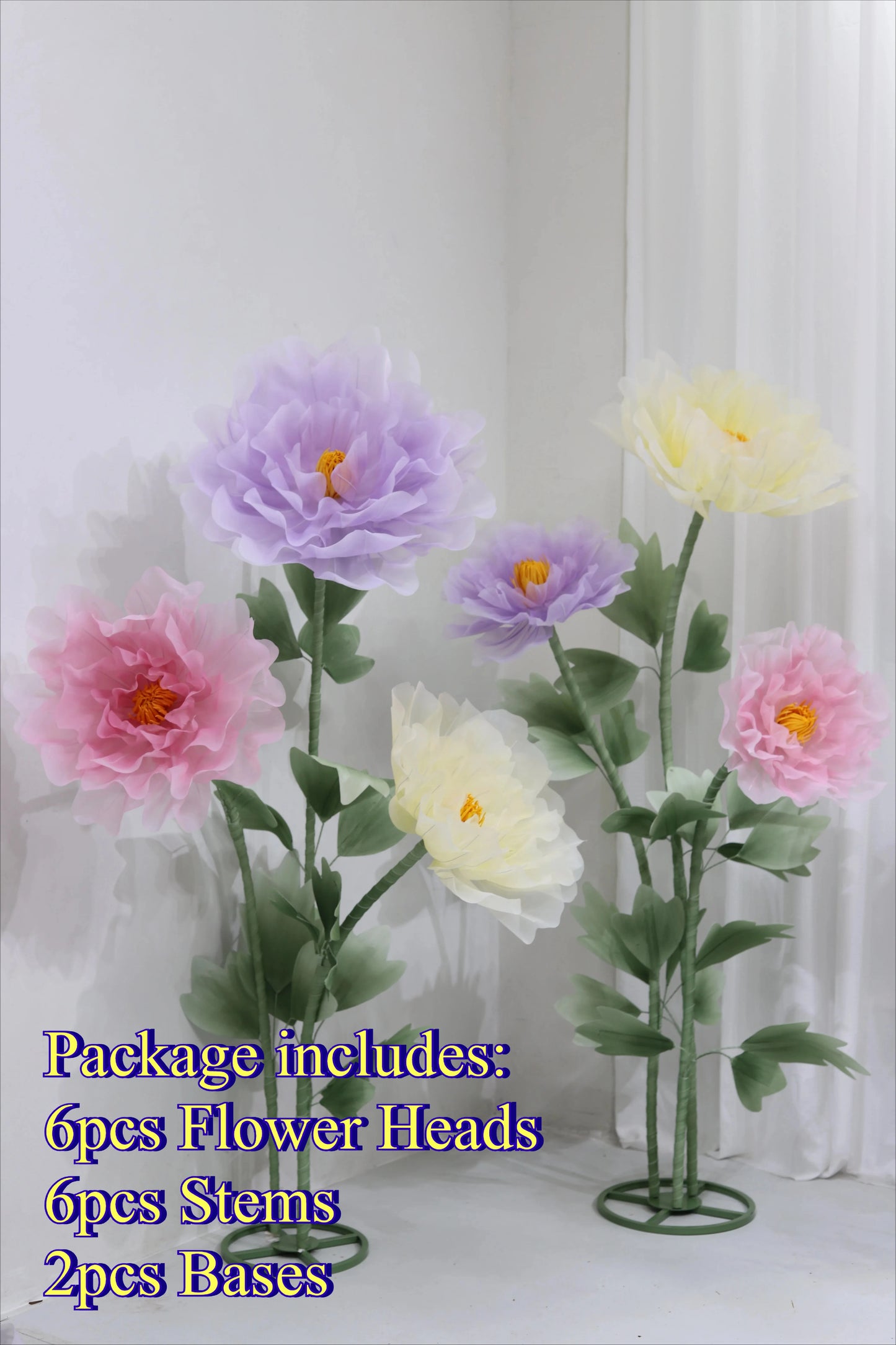 Waterproof Giant Silk Decorative Poppy Big Artificial Flowers Wedding Road Lead Flower Backdrop Decoration With Stand Home Decor