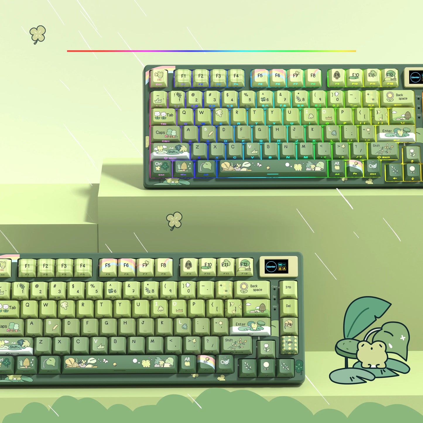 Womier S-K80 Green 75% Keyboard with Color OLED Display Mechanical Gaming Keyboard Hot Swap Keyboard Gasket Mount RGB  Keyboard