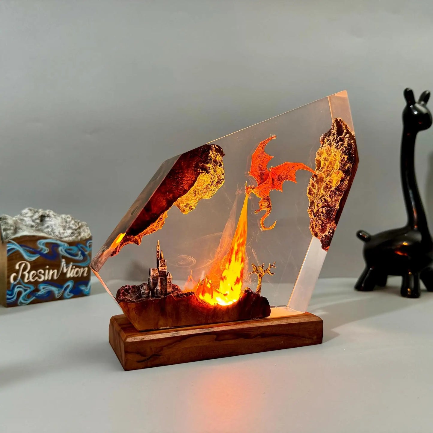 Creative Charizard Resin Art Halloween Home Decor Lighting Gift Movie Model Craft Display Ornament