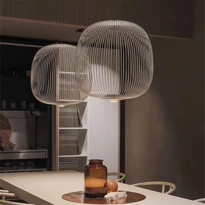 Italian Pendant Lamp minimalist Birdcage Hanging Light Designer Foscarini Spokes 1/2 Light  Home Decor stairway spot lighting