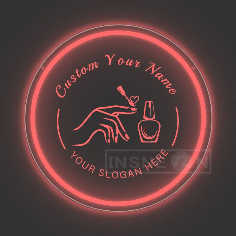 Custom LED Neon Signs Personalized Text USB Pink Night Light Switch Control Nail Salon Beauty Shop Home Decor Neon Wall Decor