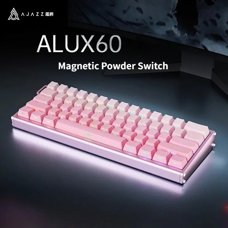AJAZZ ALUX60 Aluminum Magnetic Mechanical Keyboard 0.125ms Latency RT 0.01mm 8K Rapid Trigger Gaming HotSwap Gamer Keyboard