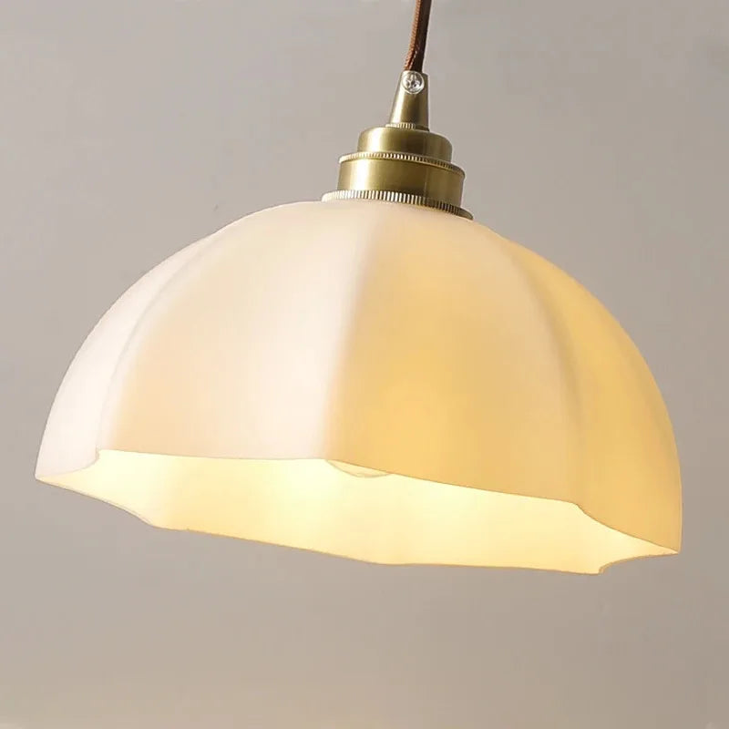 Modern Style LED Pendant Lamp Copper Glass Hanging Lamp Home Decor Living Dining Room Bedroom Kitchen Wire Chandelier Fixtures