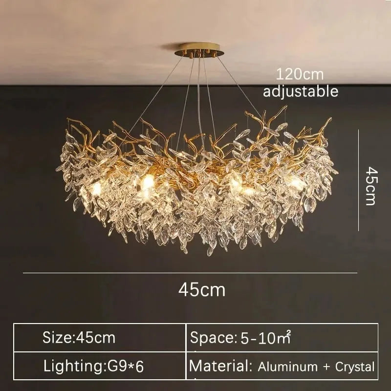 Modern Luxury Home Decor Crystal Chandelier For Kitchen Island Dining Tables Living Rooms Pendant Lamps Indoor Lighting Fixture